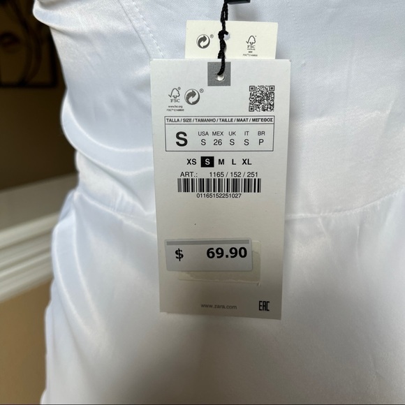 NEW ZARA RHINESTONE CORSET MIDI DRESS OYSTER WHITE | 1165/152 - Picture 7 of 15